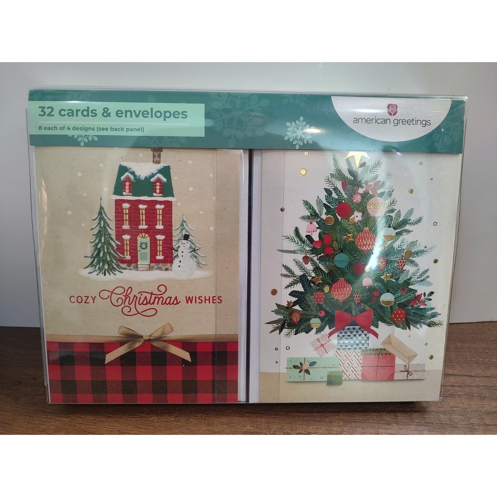 American Greetings Set of 32 Christmas Cards with envelopes Variety New Sealed